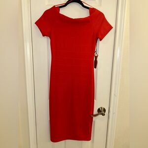 Red bodycon style dress siz small.